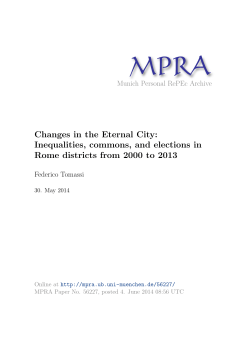 Changes in the Eternal City: Inequalities, commons, and elections in