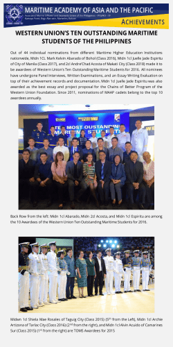 western union`s ten outstanding maritime students of the philippines