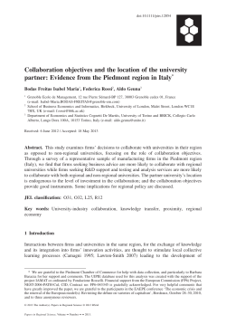 Collaboration objectives and the location of the university partner