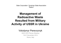 Management of Radioactive Waste Resulted from Military Activity of
