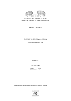 GRAND CHAMBER CASE OF DE TOMMASO v. ITALY