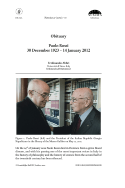 Obituary of Paolo Rossi Nuncius 27
