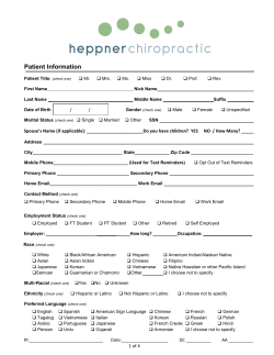 Patient Information - Heppner Chiropractic