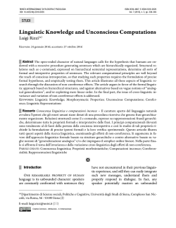 Linguistic Knowledge and Unconscious Computations