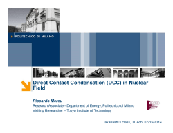Direct Contact Condensation - Laboratory for Advanced Nuclear