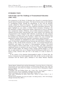 INTRODUCTION Liberal Italy and The Challenge of Transnational