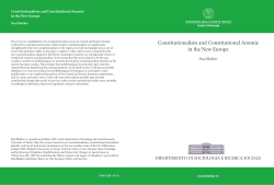 Constitutionalism and Constitutional Anomie in the New