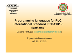 Programming languages for PLC: International Standard IEC61131
