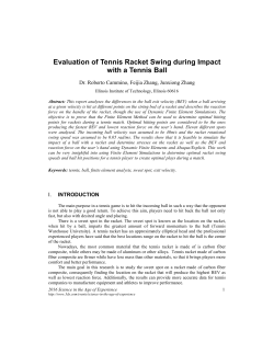 Evaluation of Tennis Racket Swing during Impact with a Tennis Ball