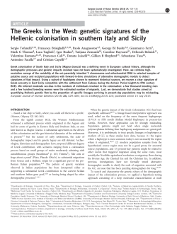 genetic signatures of the Hellenic colonisation in southern Italy and
