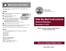 Vote By Mail Instructions