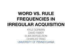 word vs. rule frequencies in irregular acquisition