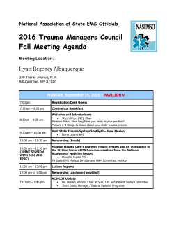 2016 Trauma Managers Council Fall Meeting Agenda