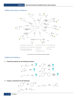 Addition Reactions of Alkenes Additional Problems