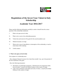 Regulations of the IYT Scholaship