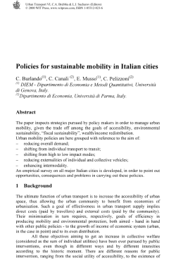 Policies for sustainable mobility in Italian cities C