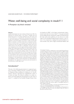 Water, well-being and social complexity in insula V 1