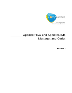 Xpediter/TSO and Xpediter/IMS Message and Codes