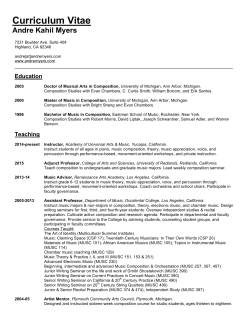Curriculum Vitae - Andre Myers