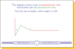 The diagram shows a pair of perpendicular lines