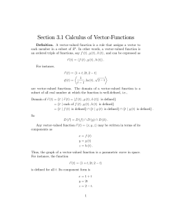 Section 3.1 Calculus of Vector