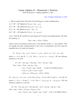 Linear Algebra II { Homework 1 Solution