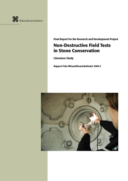 Non-Destructive Field Tests in Stone Conservation
