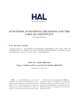 functions, functional relations and the laws of continuity
