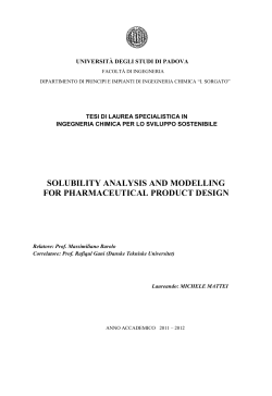 solubility analysis and modelling for pharmaceutical product design