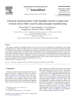 Chemical characterization of the lipophilic fraction of giant reed