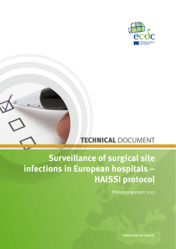 Surveillance of surgical site infections in European hospitals