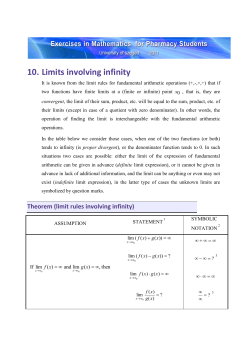 10. Limits involving infinity