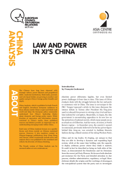 China Analysis: Law and power in Xi`s China