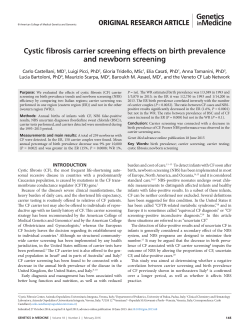 Cystic fibrosis carrier screening effects on birth prevalence