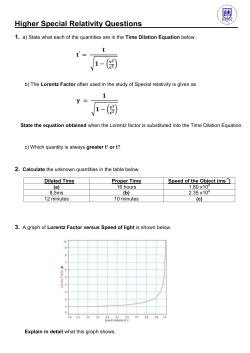 22. H Special Relativity Questions