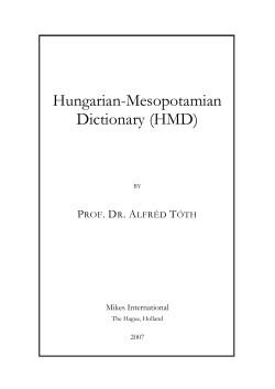 Hungarian-Mesopotamian Dictionary (HMD)
