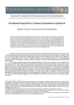 The Oplontis Project 2012-13: A Report of Excavations