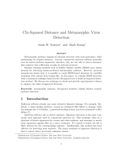 Chi-Squared Distance and Metamorphic Virus Detection