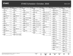 STARZ Schedule • October, 2016