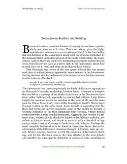 Boccaccio on Readers and Reading