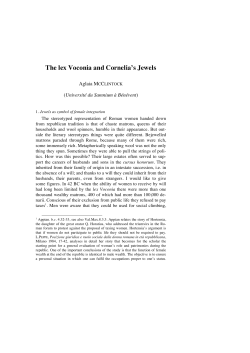 The lex Voconia and Cornelia`s Jewels