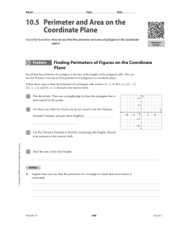 10.5 Perimeter and Area on the Coordinate Plane
