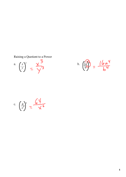 Raising a Quotient to a Power a. ааxааа b. 2aаа y c. аа4ааа x b