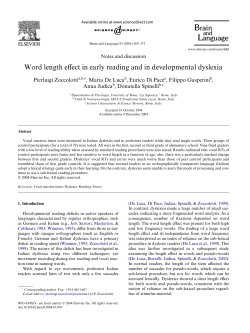 Word length effect in early reading and in developmental dyslexia
