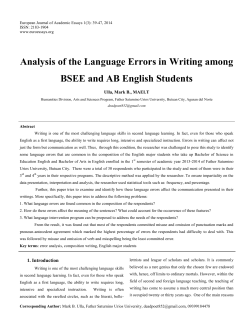Analysis of the Language Errors in Writing among BSEE and AB