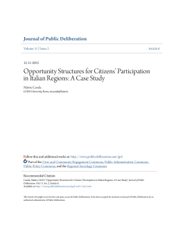Opportunity Structures for Citizens` Participation in Italian Regions: A