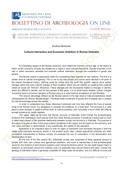 Cultural Interaction and Economic Ambition in Roman Dalmatia