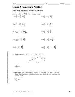 Lesson 5 Homework Practice Add and Subtract Mixed Numbers