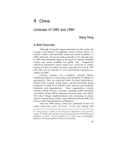 China — Censuses of 1982 and 1990