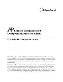Practice Exam-AP English Language 2012